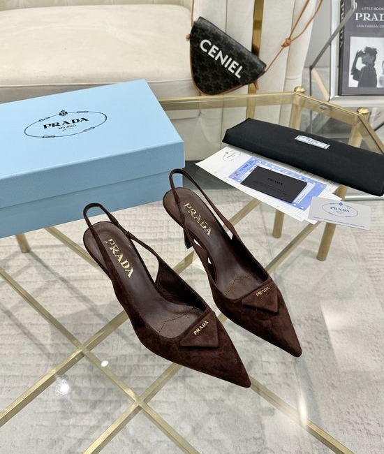 Prada Suede Pointed Toe Stiletto High Heel Dress Pumps