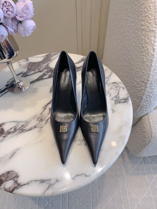 Balenciaga Pointed Toe High Heel Leather Pumps