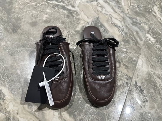 Prada Genuine Cowhide Casual Slip On Mules