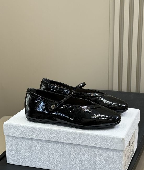 Christian Dior CD Glossy Leather Mary Jane Shoes With Non-slip Sole
