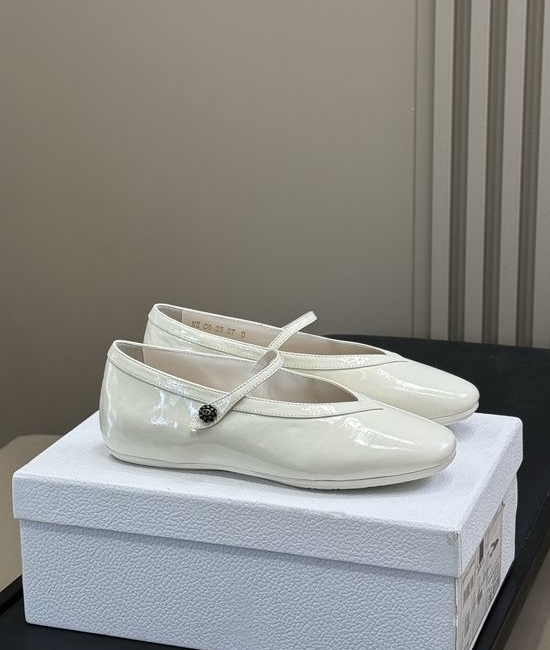 Christian Dior CD Glossy Leather Mary Jane Shoes With Non-slip Sole
