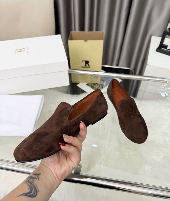 The Row Suede Retro Mary Jane Flats Minimalist Comfort Loafers