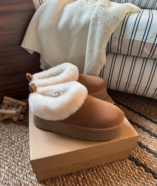 UGG Warm Shearling Lined Suede Loafer Flats