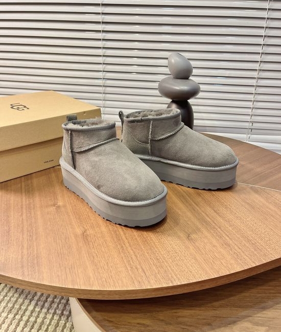 UGG Warm Shearling Lined Mini Platform Ankle Winter Boots