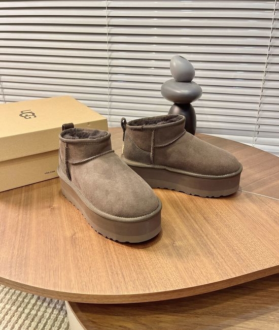 UGG Warm Shearling Lined Mini Platform Ankle Winter Boots