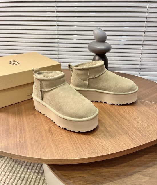 UGG Warm Shearling Lined Mini Platform Ankle Winter Boots