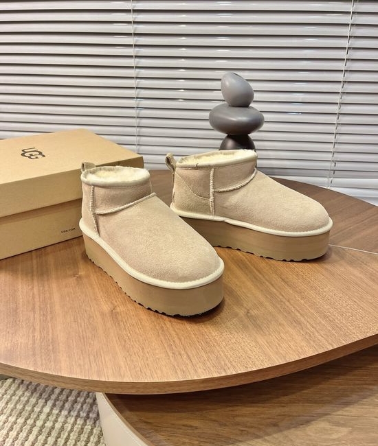 UGG Warm Shearling Lined Mini Platform Ankle Winter Boots