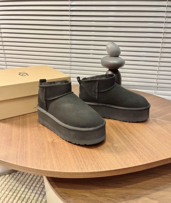 UGG Warm Shearling Lined Mini Platform Ankle Winter Boots