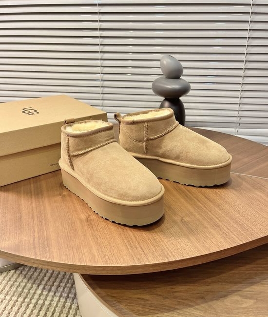 UGG Warm Shearling Lined Mini Platform Ankle Winter Boots