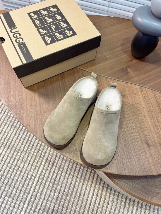 Gucci Warm Wool Lined Platform Slippers Comfortable Non Slip