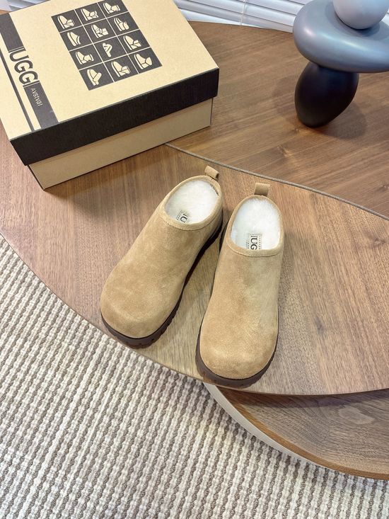 Gucci Warm Wool Lined Platform Slippers Comfortable Non Slip