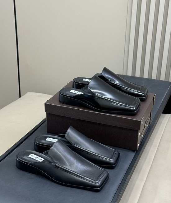 Alaia Premium Leather Square Toe Footwear Collection