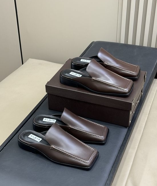 Alaia Premium Leather Square Toe Footwear Collection