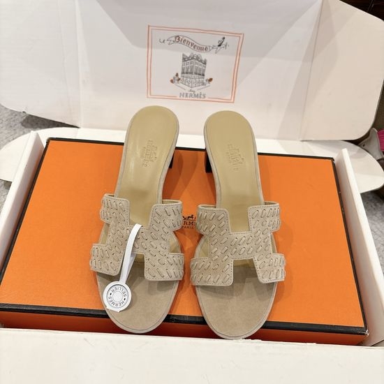 Hermes Premium Leather Slide Sandals Comfortable Casual Footwear