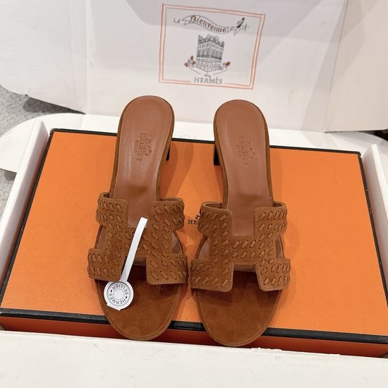 Hermes Premium Leather Slide Sandals Comfortable Casual Footwear