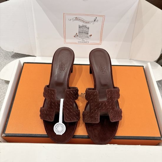 Hermes Premium Leather Slide Sandals Comfortable Casual Footwear