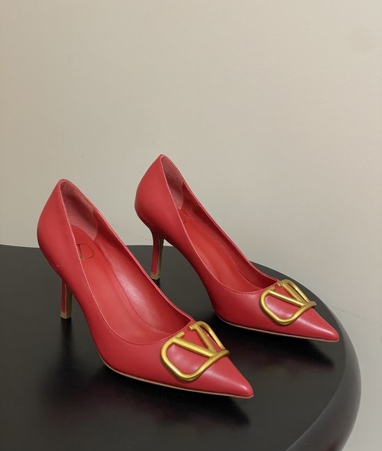 Valentino Signature V Logo Elegant High Heel Shoes with Luxury Finish