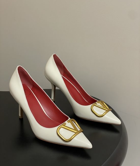 Valentino Signature V Logo Elegant High Heel Shoes with Luxury Finish