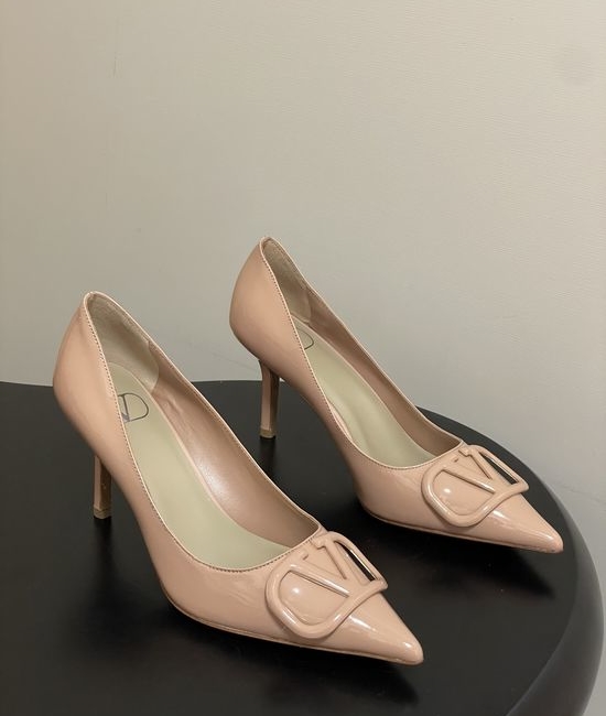 Valentino Signature V Logo Elegant High Heel Shoes with Luxury Finish