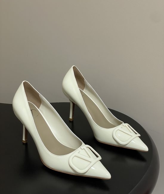 Valentino Signature V Logo Elegant High Heel Shoes with Luxury Finish