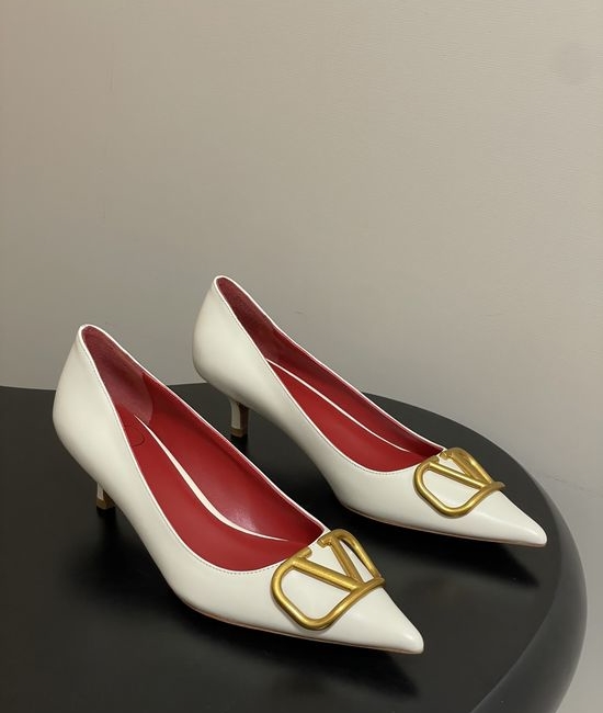 Valentino Signature V Logo Elegant High Heel Shoes with Luxury Finish