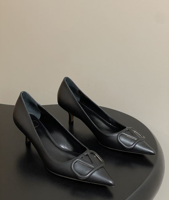 Valentino Signature V Logo Elegant High Heel Shoes with Luxury Finish