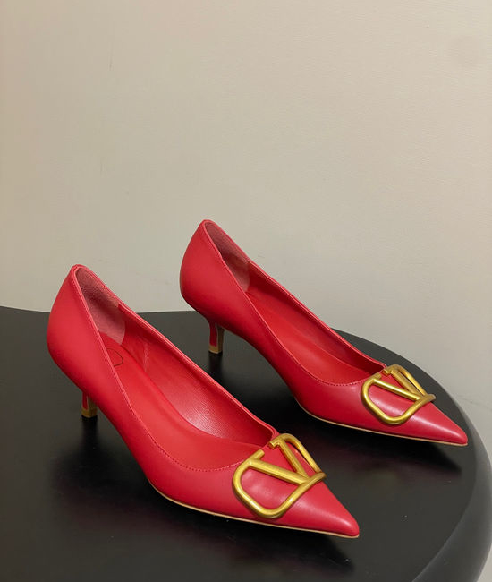 Valentino Signature V Logo Elegant High Heel Shoes with Luxury Finish