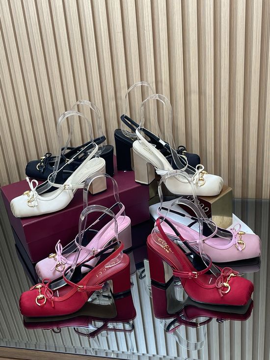 Gucci Square Toe Chunky Heel Comfort Mary Jane Shoes