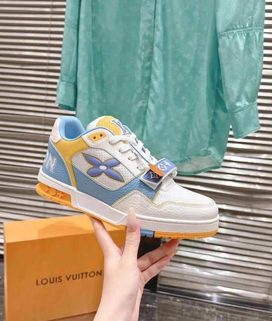 Louis Vuitton LV Premium Leather Perforated Casual Sneakers