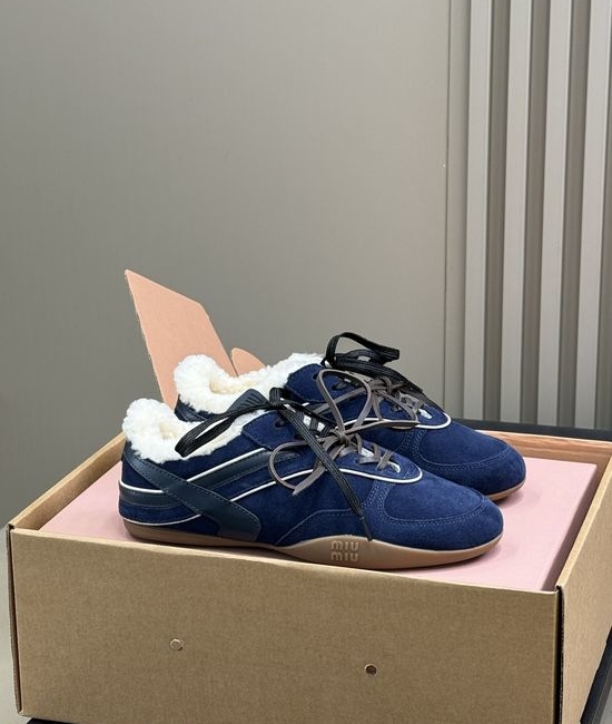 Miu Miu Classic Wool-Lined Derby Shoes