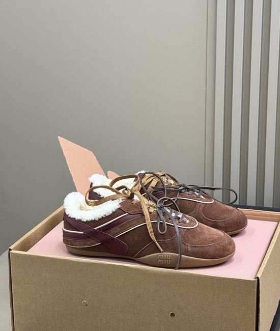 Miu Miu Classic Wool-Lined Derby Shoes