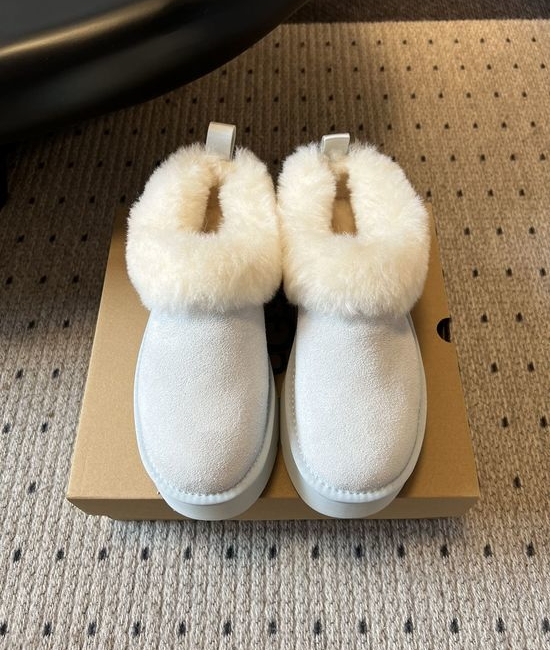 UGG Round Toe Plush Lined Platform Slip On Comfort Shoes