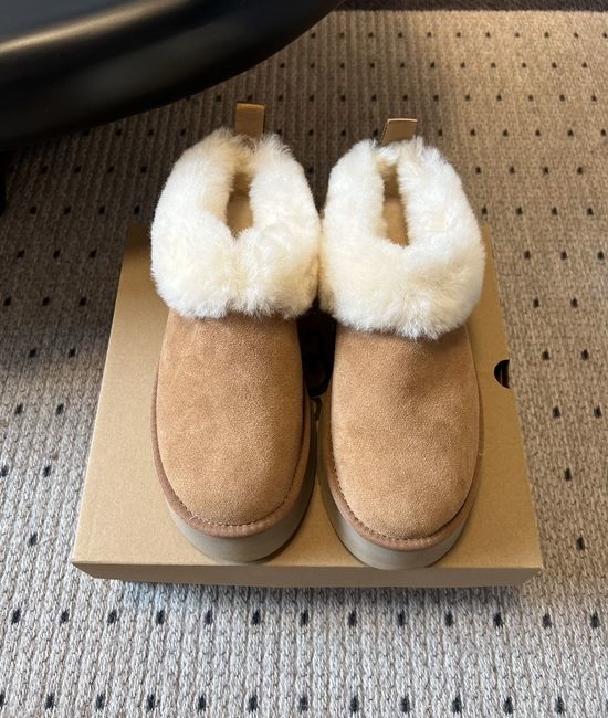 UGG Round Toe Plush Lined Platform Slip On Comfort Shoes