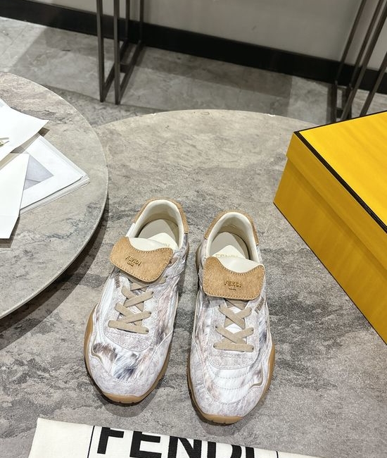Fendi Suede Lace Up Casual Comfort Sneakers