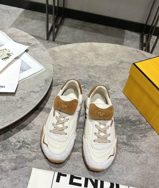 Fendi Suede Lace Up Casual Comfort Sneakers