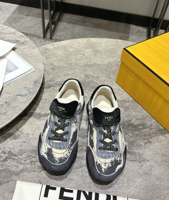 Fendi Suede Lace Up Casual Comfort Sneakers