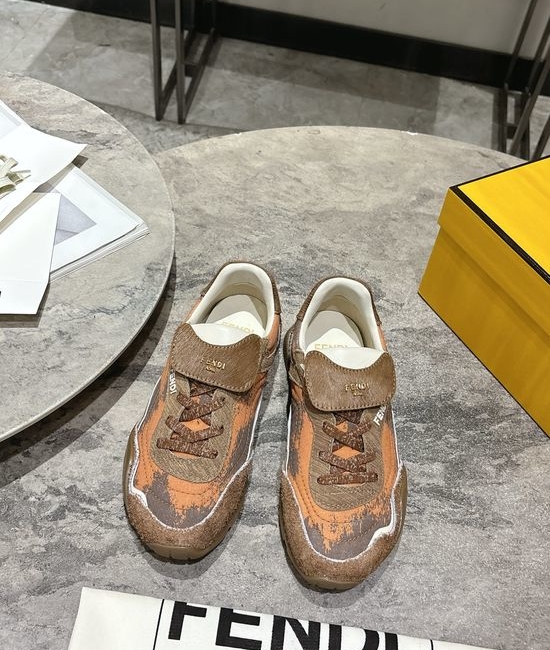 Fendi Suede Lace Up Casual Comfort Sneakers