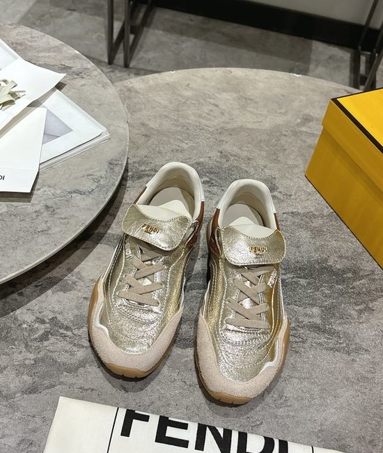 Fendi Suede Lace Up Casual Comfort Sneakers