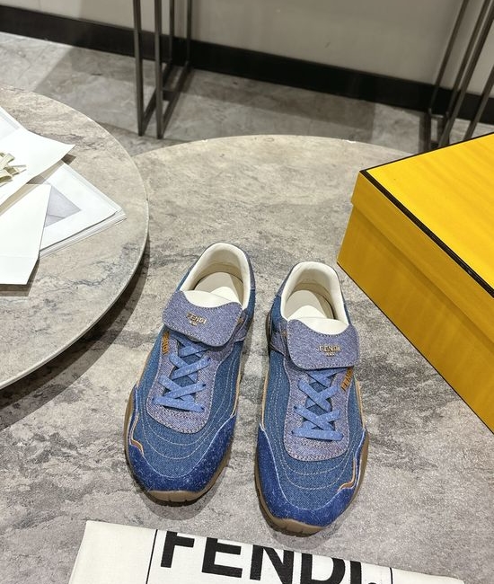 Fendi Suede Lace Up Casual Comfort Sneakers