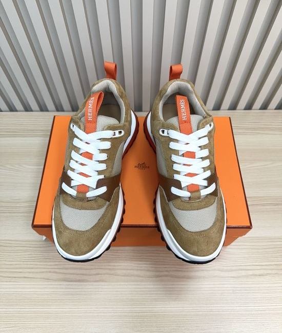 Hermes Premium Leather Retro Style Comfortable Casual Board Shoes