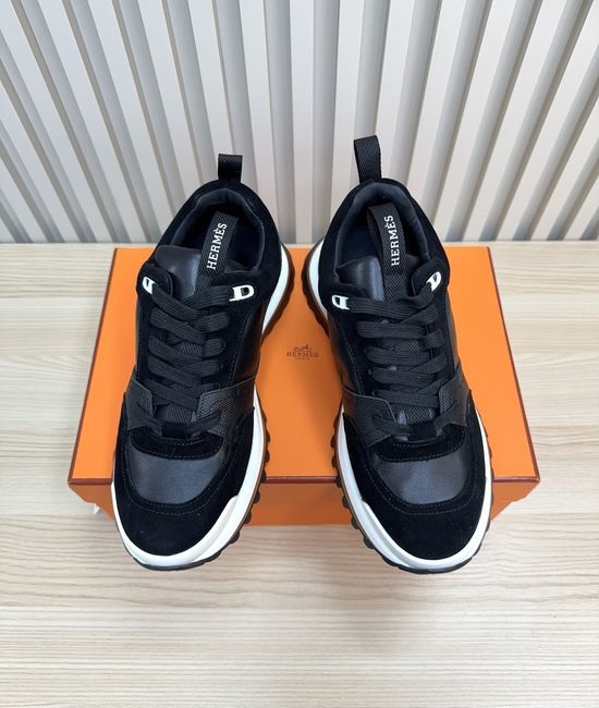 Hermes Premium Leather Retro Style Comfortable Casual Board Shoes
