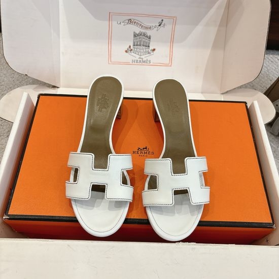Hermes Wedge Slide Sandals Premium Leather 5cm Heel Comfort