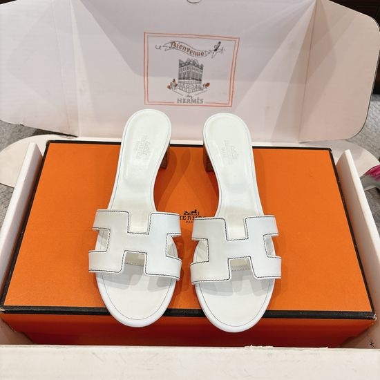 Hermes Wedge Slide Sandals Premium Leather 5cm Heel Comfort
