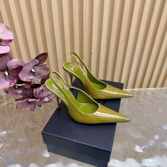 Yves Saint Laurent YSL Chic Metal Chain Pointed Toe High Heels