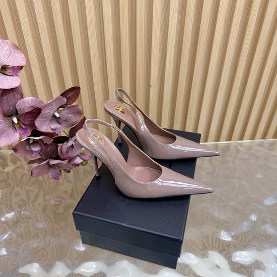 Yves Saint Laurent YSL Chic Metal Chain Pointed Toe High Heels