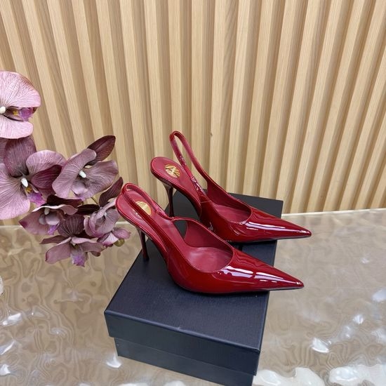Yves Saint Laurent YSL Chic Metal Chain Pointed Toe High Heels