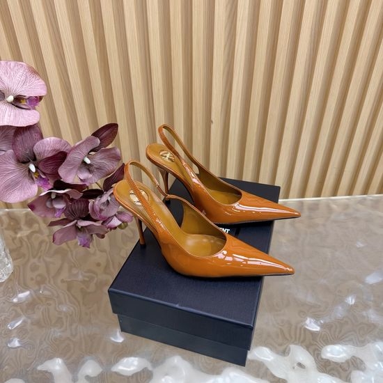 Yves Saint Laurent YSL Chic Metal Chain Pointed Toe High Heels