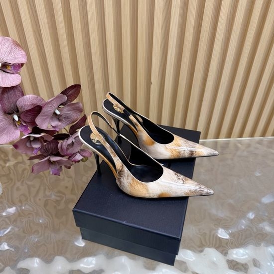 Yves Saint Laurent YSL Chic Metal Chain Pointed Toe High Heels
