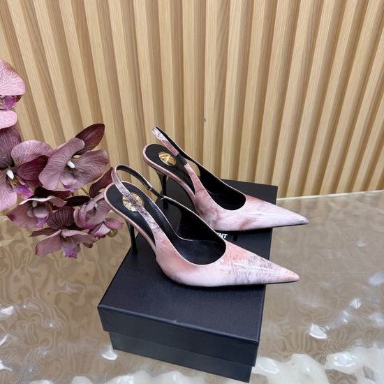 Yves Saint Laurent YSL Chic Metal Chain Pointed Toe High Heels
