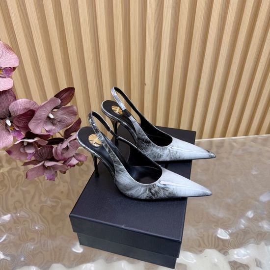 Yves Saint Laurent YSL Chic Metal Chain Pointed Toe High Heels